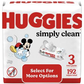 Huggies Simply Clean Unscented Baby Wipes, 3 Pack, 192 Total Ct (Select for More Options) (Brand: Huggies)