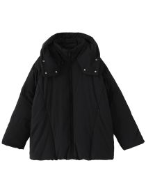 Casual Detachable Hooded 90 White Duck Down Jacket (Option: Black-M)